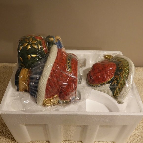 VERY LARGE Fitz and Floyd St Nick Collection Santa Cookie Jar With Box 2003 - Picture 2 of 8